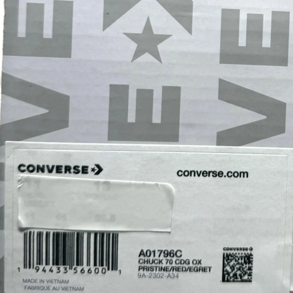 Converse Chuck 70 CDG Low Top Shoe Skate Women Sneakers Canvas Beige Red A01796C